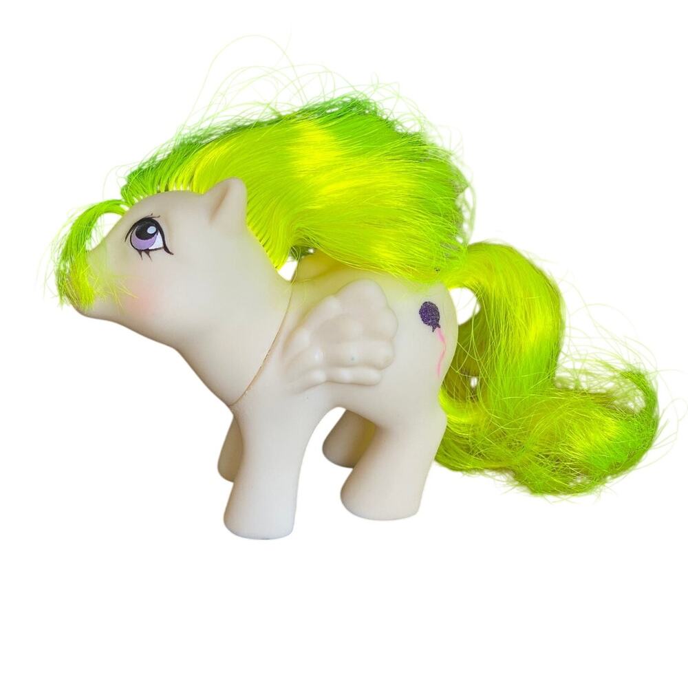 Vintage Hasbro Original My Little Pony Baby Surprise Pegasus neon green balloon